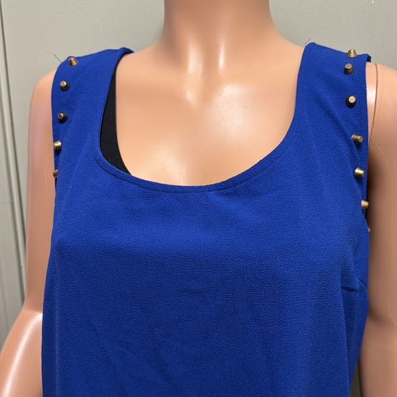 Blue Pepper Sleevless Medi Dress with copper embellishments around sleeved 2X - Picture 12 of 17
